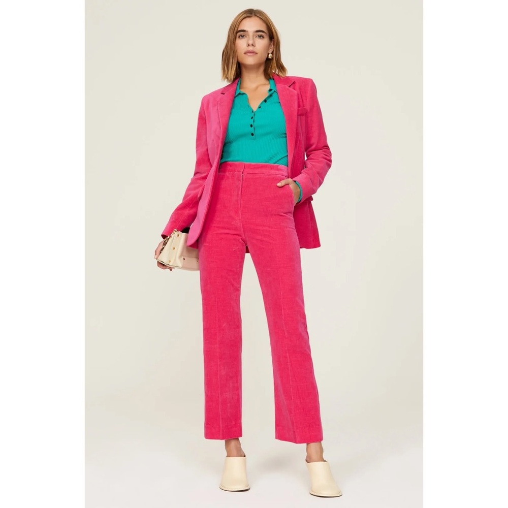 Callas Stella Cropped Trousers in Laundered Velvet Pink Size 38